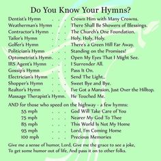 a green poster with the words do you know your hyms?