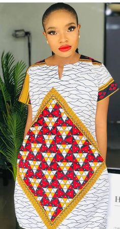 "Materials: Ankara fabric, African fabric Handmade Ships worldwide from Nigeria I made this dress with 100% cotton Ankara fabric with a very rich color and nice print. It has a fastening method at the back. It is available in several prints. The following measurements are required if you purchase this item: Waist Height Size Guide US Size 2 Bust = 31.5\" Waist = 24.5\" Hip = 34\" US Size 4 Bust = 33.2\" Waist = 26\" Hip = 35.5\" US Size 6 Bust = 34.6\" Waist = 27.5\" Hip = 37\" US Size 8 Bust = Cotton V-neck Dress With Graphic Print, Patterned Printed Short Sleeve Dress, Vibrant Print V-neck Cotton Dress, Cotton V-neck Dress With Vibrant Print, Vibrant Print Cotton V-neck Dress, White Batik Print Dress For Spring, Multicolor Print Cotton V-neck Dress, Multicolor Printed Short Sleeve Dress, White Geometric V-neck Dress