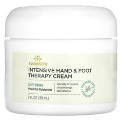 Softening Powerful Moisturizer Specially Formulated to Tackle Tough Skin Concerns Parabens Free When ordinary lotions aren't getting the job done, reach for the heavy-duty support of our reformulated Hand & Foot Therapy Cream from Swanson. Specially formulated to soothe, soften and moisturize dry skin, Hand & Foot Therapy Cream combines some of the most effective ingredients known to tackle even the toughest concerns, including dry skin on the hands and feet, elbows, knees and other problem areas. It's ideal for construction workers, landscapers, farmers, factory workers, dishwashers, mechanics—anyone whose hands take a beating on a regular basis. Cuticle Cream, Skin Hand, Hand Creams, Body Lotion Cream, Cream For Dry Skin, Body Moisturizers, Personal Care Products, Lemon Butter, Foot Cream