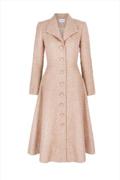 This iconic coat-dress silhouette takes inspiration from a vintage hunting coat and is cut from a beautiful new metallic tweed this season. Circular Skirt, Metallic Dress