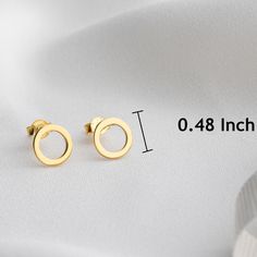 Simple and beautiful Open circle stud earrings inspired by geometry and minimalist design, these  circle studs they are modern and ideal for daily use, and will give a touch of elegance and freshness to your casual attire. This is a wonderfully simple and minimalist earring for everyday use. * Material: High Quality Solid 925 Sterling Silver * Finish: Sterling Silver ∙ 18K Gold ∙ Rose Gold * All our jewelry is custom-made by hand with Love and Care in our workshop ♥ Occasions: Christmas gifts, N Minimalist Circle Earrings As Gift, Minimalist Round Earrings With Simple Design, Modern Circle Earrings Tarnish Resistant, Minimalist Hypoallergenic Circle Earrings, Minimalist Hypoallergenic Open Circle Earrings, Dainty Earrings Studs, Minimalist Earring, College Gifts, Circle Earrings Studs