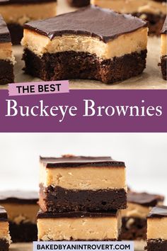 the best buckeye brownies are made with chocolate, peanut butter and marshmallows