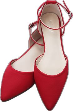 Women Shoes Collection, Flats With Ankle Strap, Pointy Toe Flats, Shoes Collection, Red Satin, Formal Wear, Shoe Collection, Bridal Party, Ankle Strap