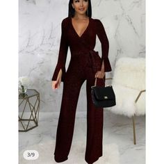 New In Package Poly Spandex Holiday Jumpsuit, Ladies Boutique, No Brand, Black Red, Pant Jumpsuit, Jumpsuit Romper, Pants For Women, Black And Red, Jumpsuit