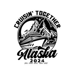 the alaska logo with mountains in the background and stars above it that says, brushin'together alaska 2012