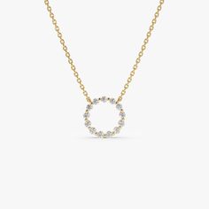 Discover the mesmerizing beauty of our 0.25 ctw Diamond Circle Necklace in 14K Gold. Symbolizing the eternal Circle of Life, this Dainty Round Diamond Pendant is a masterful blend of elegance and meaning. Perfect for layering or standing out on its own, this piece is a radiant addition to any diamond jewelry ensemble. ▶ Details   * Made to Order * Gold KT: 14K Solid Gold (also available in 18K upon request) * Diameter: 10MM * Round Diamond: 13 pcs 1.7MM * Total CTW: 0.25 ctw * Diamond Color-Clarity: G Color SI Clarity * Ready to Ship in 3-10 Business Days ▶ See more of our Diamond Necklaces here - https://etsy.me/3YbpVq2  ▶ See our storefront here - http://etsy.me/2lUcVnH  ▶ All store sections here * Diamond Rings - http://etsy.me/2lwKUl8  * Diamond Earrings - http://etsy.me/2lyqVBP  * Dia Diamond Circle Necklace, Round Diamond Pendant, Mesmerizing Beauty, Gold Armband, Diamond Necklaces, Circle Diamond, Ruby Jewelry, Circle Of Life, Circle Necklace