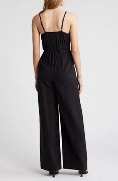 Chelsea28 Side Tie Wide Leg Jumpsuit | Nordstrom Sleeveless Jumpsuits, Wide Leg Jumpsuit, Black Jumpsuit, Design Portfolio, Portfolio Design, Wide Leg, Jumpsuit, Nordstrom, Portfolio