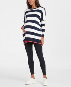 in stock Nursing Sweater, Maternity Nursing, Bold Stripes, Navy Stripes, Cotton Knit, Nursing, Jumper, Pick Up, In Store