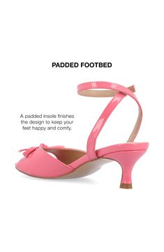 An ankle-strap sandal crafted from glossy faux leather offers sweet style with a dainty bow and kitten heel. 2" heel Synthetic upper, lining and sole Imported Strap Sandals Women, Journee Collection, Sweet Style, Kitten Heel, Sandal Women, Ankle Strap Sandals, Strap Sandals, Nordstrom Rack, Ankle Strap