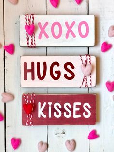 valentine's day decorations made out of wood and candy canes