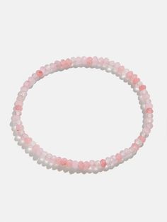 It’s never too late to add some extra color to your wrist stack. The Lena Semi-Precious Bracelet brightens any look with its semi-precious beads in varying shades of pink. This stretch bracelet easily slides on and off, but with its pretty in pink design you’ll want to integrate it into your everyday jewelry rotation. Trendy Pink Stretch Bracelet With Faceted Beads, Trendy Pink Bracelet With Faceted Beads, Pink Natural Stone Bracelets For Friendship, Everyday Pink Hand-strung Bracelets, Hand-strung Pink Bracelets For Everyday Wear, Pink Natural Stones Bracelet For Friendship, Elegant Pink Stretch Bracelet For Everyday, Adjustable Pink Beaded Bracelets With Natural Stones, Pink Rondelle Beaded Bracelets