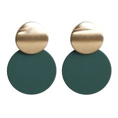 Brand Name: LATSMetals Type: Zinc AlloyOrigin: CN(Origin)Material: Zinc AlloyStyle: VintageShape\pattern: RoundGender: Women Girls Western Wear, Colorful Swimwear, Gold Earrings Wedding, Korean Earrings, Green Accessories, Ear Clips, Metal Earrings, Gold Drop Earrings, Round Earrings