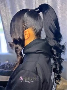 Barbie Ponytail With Bangs For Black Women, Sleek Bodywave Ponytail Black Women, Slicked Ponytail With Bangs, Ponytail Styles For Work, Slick Ponytail Weave With Bang, 13 Birthday Hairstyles Braids, Bang With Ponytail Black Women, Slick Ponytail With Bangs, Slick Back Ponytail With Bangs