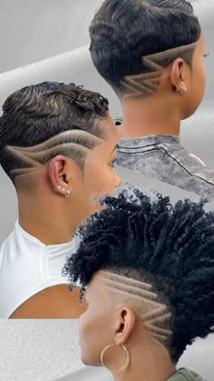 Shaved Side Natural Hairstyles, Under Cut For Woman, Short Fade Haircut For Women, Side Shave Design, Shaved Sides Hairstyles, Best Undercut Hairstyles, Natural Haircuts, Hair Shape, Curly Mohawk