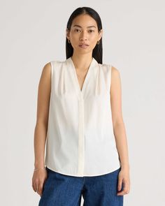 Washable Stretch Silk Sleeveless Blouse Elegant Sleeveless Viscose Blouse, Elegant Sleeveless Stretch Blouse, Elegant Stretch Sleeveless Blouse, Versatile Sleeveless Viscose Blouse, Sleeveless Silk Stretch Top, Viscose Sleeveless Blouse Tank Top For Work, Sleeveless Viscose Tank Top For Work, Sleeveless Stretch Blouse For Formal Occasions, Formal Sleeveless Stretch Blouse