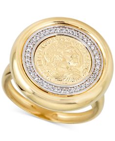 in stock 8 Carat Diamond Ring, Gold Coin Ring, Center Line, Circle Diamond, Coin Ring, Gold Coin, Ring Women, Gold Coins, Gold Plated Sterling Silver