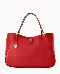 Red Handbags, Luxury Tote Bags, Red Handbag, Luxury Purses, Chic Handbags, Chic Bags, Dooney And Bourke, Tote Bag Leather, Dooney & Bourke