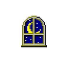 an image of a window that looks like it is pixelated in blue and yellow