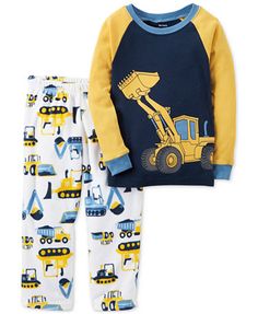 Carter's 2-Pc. Construction Pajama Set, Toddler Boys (2T-5T) | macys.com Boy Pajamas, Fleece Pjs, Baby Boy Pajamas, Carter Kids, Carters Baby Boys, Boys Fleece, Baby Pajamas