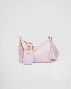 Alabaster Prada Re-Edition 2005 Re-Nylon bag | PRADA Pink Prada Purse, Pink Prada, Prada Re Edition 2005, Prada Purse, Mini Hobo Bag, Prada Purses, Prada Re Edition, Bag Prada, Fancy Bags