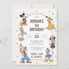 mickey mouse and friends birthday party card