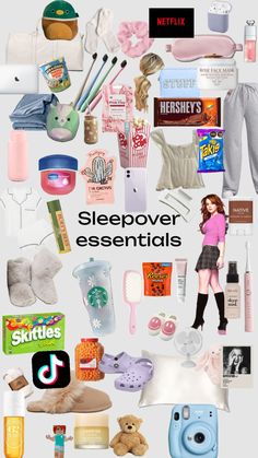 Sleepover Packing, Sleepover Packing List, Teen Sleepover Ideas, Sleepover Outfit, Teen Sleepover, Sleepover Bag, Girl Sleepover