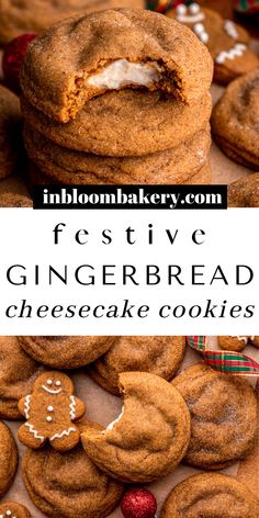 festive gingerbread cheesecake cookies are the perfect treat for any holiday gathering or celebration