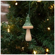 an ornament hanging from a christmas tree