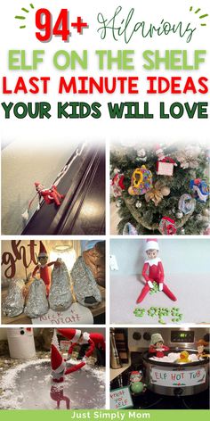 Try these funny & hysterical elf on the shelf ideas to keep kids in the Christmas spirit. Most are simple & easy enough to do last minute. Easy Elf On The Shelf Ideas Last Minute, Kindness Elf, Kindness Elves, North Pole Breakfast, Candy Cane Sleigh, Night Elf, Hiding Spots, Doll Bed, Elf On The Shelf Ideas