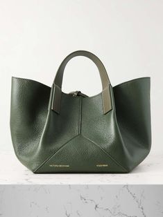 VICTORIA BECKHAM W11 textured-leather tote | NET-A-PORTER Leather Details Fashion, Classy Purses, Handbag Trends, Purse Design, Woven Leather Tote, Designer Leather Bags, Real Leather Handbags, Leather Bag Women, Leather Bags Handmade