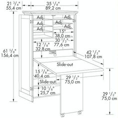 the measurements for an office desk with drawers