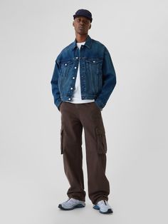 Gap 90S Loose Cargo Jeans Terra Brown