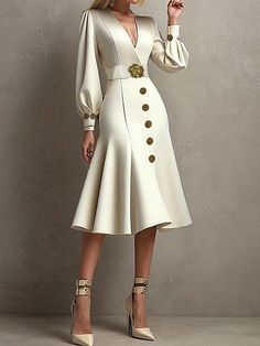 Midi Evening Dress, Midi Party Dress, Prom Midi Dress, White Dress Party, V Neck Midi Dress, Women's Evening Dresses, Puff Sleeve Dresses, Dresses 2024, Evening Dresses Elegant