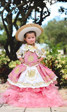 Girls Charro Charra Pink Dress for Baptism or Presentation - Etsy Pink Embroidered Princess Dress For Party, Princess Style Pink First Communion Dress, Pink Embroidered Dress For Dress-up Occasions, Pink Princess Style Embroidered Dress, Pink Embroidered Dress For Baptism, Pink Embroidered Dresses For Baptism, Embroidered Pink Baptism Dress, Traditional Pink Ruffled Dress, Mariachi Quinceanera Dress