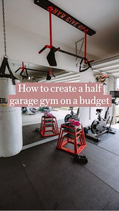 an indoor gym with exercise equipment and punching bag