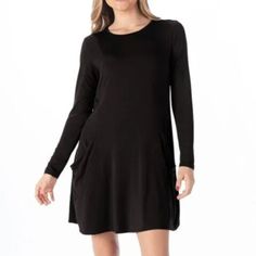 Nwt Betabrand "Summer Nights" Silk Blend Travel Tunic Dress Size: Large Color: Black. New With Tags! No Flaws The Dress Is A Tencel/Silk/Spandex Blend With Two Deep Pockets In The Front And A Chest Zip Pocket To Keep Important Documents, Cash Or Cards Secure And Close! Casual, Functional, And Versatile! Measurements Upon Request. Smoke-Free Home, Fast Shipper. Casual Black Mini Dress For Loungewear, Black Spring Loungewear Dress, Spring Black Dresses For Loungewear, Black Dress For Spring Loungewear, Black Summer Sleep Dress, Black Mini Dress For Loungewear, Black Long Sleeve Loungewear Dress, Black Long Sleeve Dress For Loungewear, Black Spring Sleep Dress