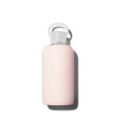 a pink water bottle on a white background