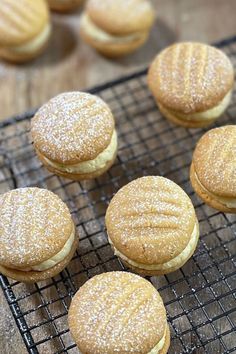 some cookies are sitting on a cooling rack