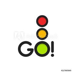 a traffic light with the word go on it and an image of a stoplight