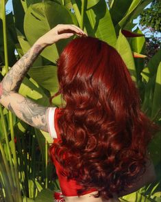 @biavilhena7 Deep Rich Red Hair Color, Deep Bright Red Hair, Poison Ivy Red Hair, Black Widow Hair Color, Bright Red Hair Black Women, Dark Red Hair Color Short, Dark Orange Red Hair, Rich Red Hair, Cool Red Hair