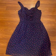 Blue With Red Hearts. Never Worn Red Heart Dress, Dresses Beautiful, Heart Dress, Red Hearts, Blue Dress, Red Heart, Beautiful Blue, Blue Dresses, Vintage Dresses