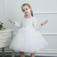 Couture Flower Girl Dresses White Spring Tutus Flower Girl Dress Tulle Long Sleeves For Winter Weddings #TG7037 at GemGrace. View more special Flower Girl Dresses now? #GemGrace To buy delicate gowns at affordable prices. Over 399 new styles added, shop now to get $5 off! White Tulle Ball Gown For Dress-up, Long Sleeve Lace Princess Dress For Wedding, Wedding Long Sleeve Lace Princess Dress, White Tulle Princess Dress For Wedding, Fitted White Ball Gown For Dress-up, White Fitted Ball Gown For Dress-up, White Tulle Wedding Princess Dress, Long Sleeve Fitted Princess Dress With Tulle Skirt, Fitted Long Sleeve Princess Dress With Tulle Skirt