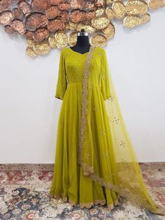 Pure chiffon hand embroidered anarkali whith a hand embroidered dupatta. Its has the perfect flow to give you that perfect flare.Care:Dry Clean OnlyComposition:Pure Chiffon Traditional Gown With Resham Embroidery In Georgette, Traditional Georgette Gown With Resham Embroidery, Anarkali Gown With Resham Embroidery, Chinon Material, Bollywood Embroidered Georgette Gown, Bollywood Style Embroidered Georgette Gown, Pista Green Embroidered Floor-length Dupatta, Embroidered Pista Green Floor-length Dupatta, Festive Embroidered Georgette Gown, Embroidered Georgette Maxi Churidar