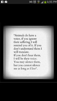 an old book with the words animals do have a voice, if you ignore then, i will don't understand them