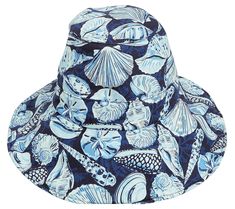 Sun's out, fun's out--just don't skimp on a little shade, too, as you go about your day rockin' this classic, bucket-style hat. It's decked out with a seashell print for a splash of style. From Vera Bradley. Beach Bucket Hat, Straw Visor, Floppy Beach Hat, Seashell Print, Cozy Hat, Blue And White Style, Cotton Hat, Twill Weave, Visor Hats