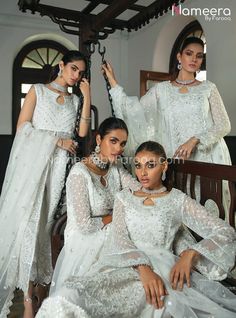 Pakistani Clothes Pakistani White Dress, White Salwar Kameez, Embroidered Organza Dress, Zainab Chottani, Organza Suits, Fabric Pants, Organza Dress, Dress Order, Organza Dupatta