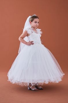 White color girl dress Flower Girl Dress,Princess Ball Gown,Wedding Party Dress,Girls Dress,Flower Girl Dresses For Wedding miniature bride dresses boho communion dress sweet pea and lilli communion dress davids bridal communion dresses joan calabrese communion dresses with flower isabel garreton communion dress flower tulle dress jjshouse first communion dresses Miniature Bride Dress, Princess Flower Girl Dresses, First Communion Dresses, Princess Ball Gowns, Wedding Party Dress, Dress Princess, Communion Dresses, Dresses For Wedding, Dress Flower