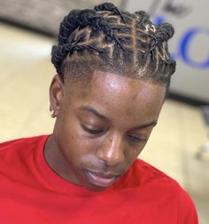 Dreads Braided To The Back, Loc Cornrow Styles Men, Mens Barrel Twist, 6 Barrel Twist, Barrel Twist Styles For Men, Dread Barrel Twist, Cornrow Dreads, Men Hair Twist