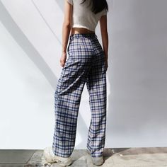 Brand Name: Tavimart Style: CasualWaist Type: HIGHDecoration: ButtonFabric Type: BroadclothPattern Type: PlaidPant Style: Wide Leg PantsMaterial: Cotton LinenFit Type: RegularLength: Full LengthClosure Type: Button FlyModel Number: JK2008282Front Style: Pleated Trendy Plaid Wide Leg Bottoms, Casual Plaid Wide Leg Bottoms, High Waist Plaid Cotton Bottoms, Casual Plaid Bottoms With Button Closure, Casual High Waist Plaid Bottoms, Plaid Trousers With Pockets, Trendy Plaid Cotton Pants, Trendy High Waist Plaid Bottoms, Trendy Plaid Trousers