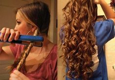 Curls For Long Hair, Crimped Hair, Hair Dos, Hair Hacks, Hair Looks, Medium Length Hair Styles, Hair Tutorial, New Hair, Her Hair